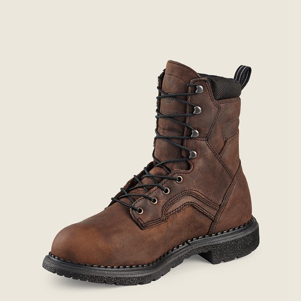 Red Wing Safety Bot Erkek - Supersole® - 8-Inch Waterproof Toe Metguard - Kahverengi - 83FBRMJHK